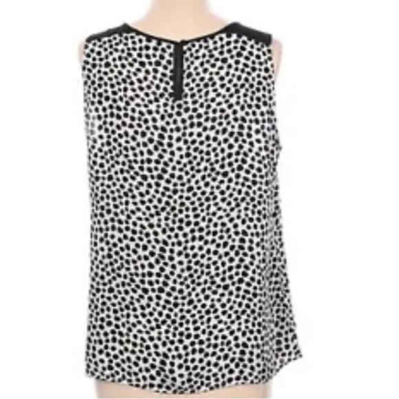 Ann Taylor Loft black and white Dalmatian print top size small - Picture 2 of 7